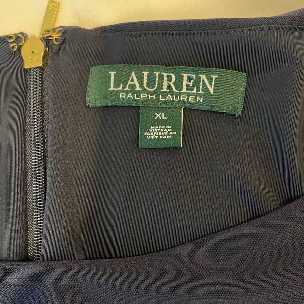 Lauren Ralph Lauren | Navy Split Sleeve Jumpsuit Sz XL - Picture 4 of 16